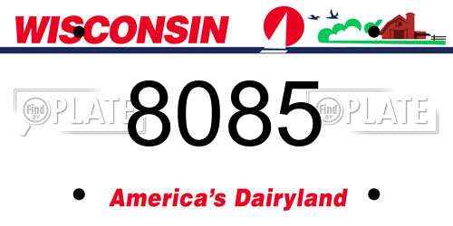 8085 Wisconsin License Plate