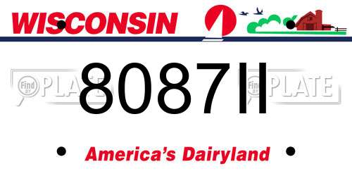 8087II Wisconsin License Plate