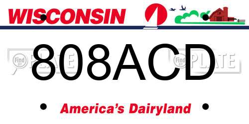 808ACD Wisconsin License Plate