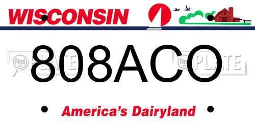 808ACO Wisconsin License Plate