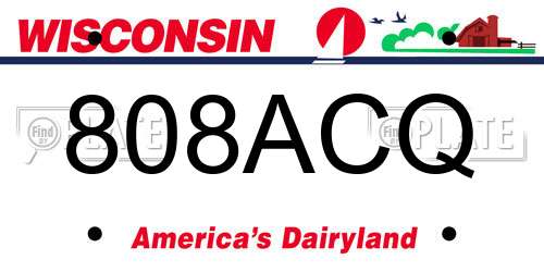808ACQ Wisconsin License Plate