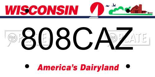 808CAZ Wisconsin License Plate