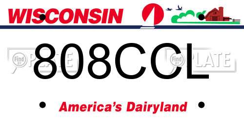 808CCL Wisconsin License Plate