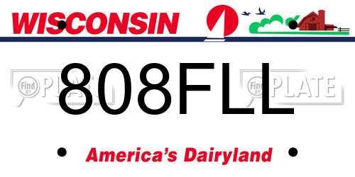808FLL Wisconsin License Plate