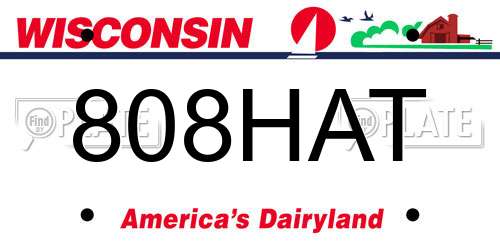 808HAT Wisconsin License Plate