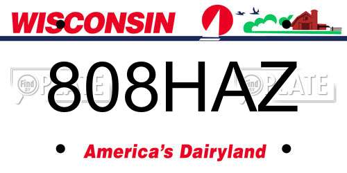 808HAZ Wisconsin License Plate
