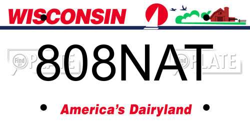 808NAT Wisconsin License Plate