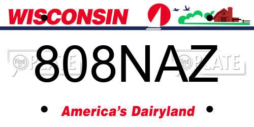 808NAZ Wisconsin License Plate