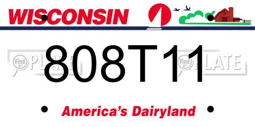 808T11 Wisconsin License Plate