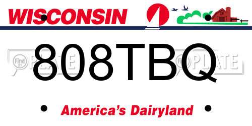 808TBQ Wisconsin License Plate