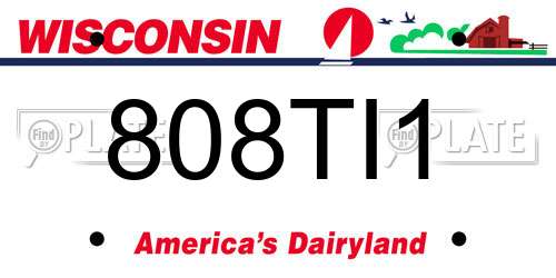 808TI1 Wisconsin License Plate