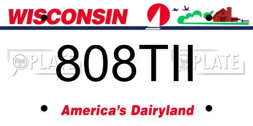 808TII Wisconsin License Plate