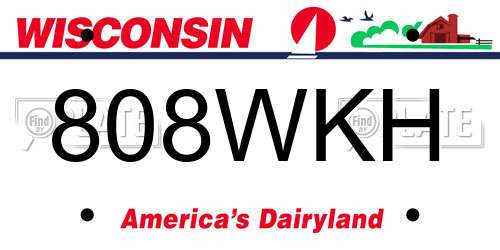 808WKH Wisconsin License Plate