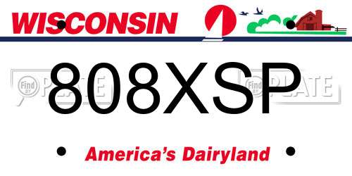 808XSP Wisconsin License Plate