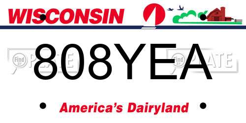 808YEA Wisconsin License Plate