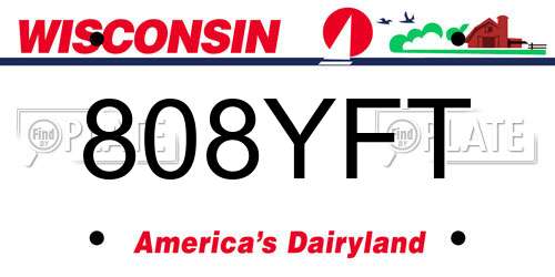 808YFT Wisconsin License Plate