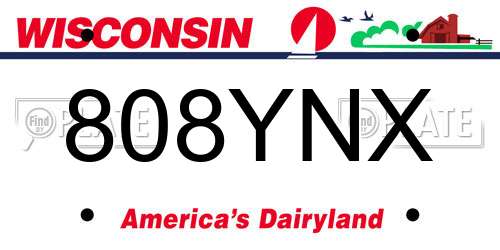 808YNX Wisconsin License Plate