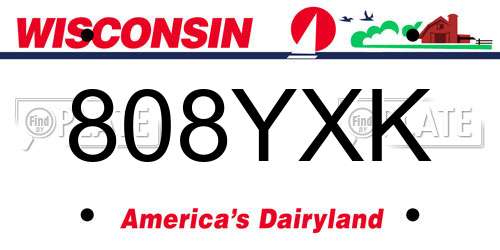 808YXK Wisconsin License Plate