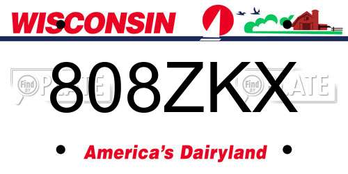 808ZKX Wisconsin License Plate