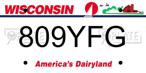 809YFG Wisconsin License Plate