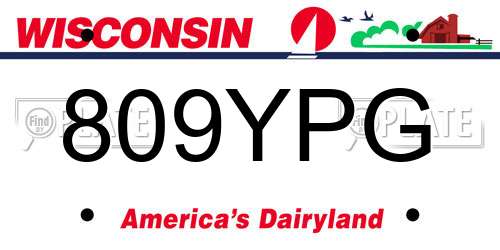 809YPG Wisconsin License Plate