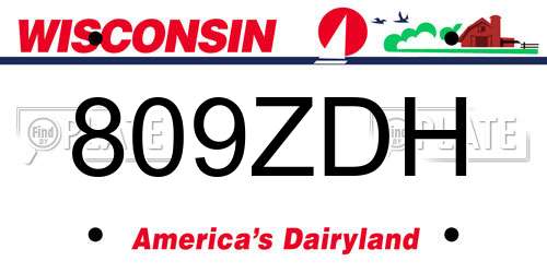 809ZDH Wisconsin License Plate
