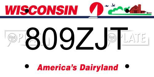 809ZJT Wisconsin License Plate