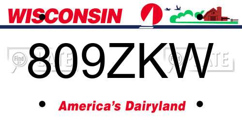 809ZKW Wisconsin License Plate