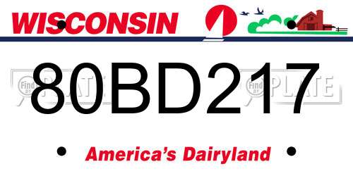 80BD217 Wisconsin License Plate