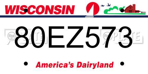 80EZ573 Wisconsin License Plate