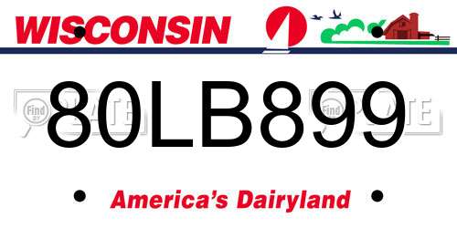 80LB899 Wisconsin License Plate