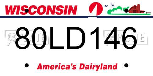 80LD146 Wisconsin License Plate