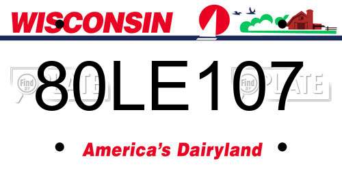 80LE107 Wisconsin License Plate