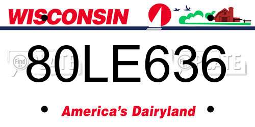 80LE636 Wisconsin License Plate