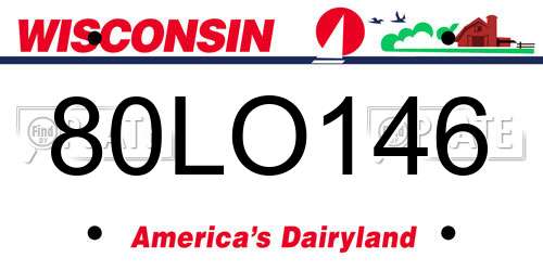 80LO146 Wisconsin License Plate