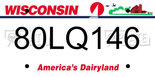 80LQ146 Wisconsin License Plate