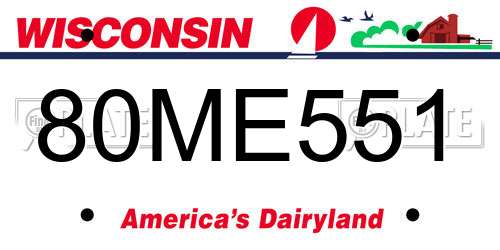 80ME551 Wisconsin License Plate