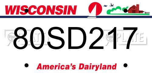 80SD217 Wisconsin License Plate