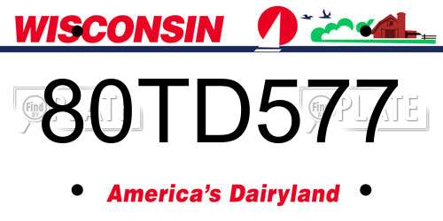 80TD577 Wisconsin License Plate