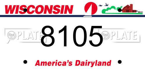 8105 Wisconsin License Plate