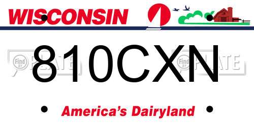 810CXN Wisconsin License Plate