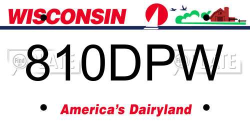 810DPW Wisconsin License Plate