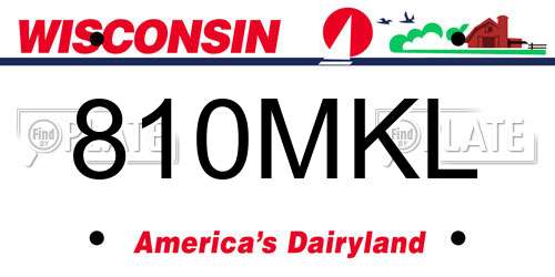 810MKL Wisconsin License Plate