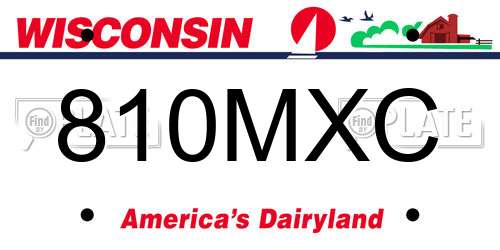 810MXC Wisconsin License Plate