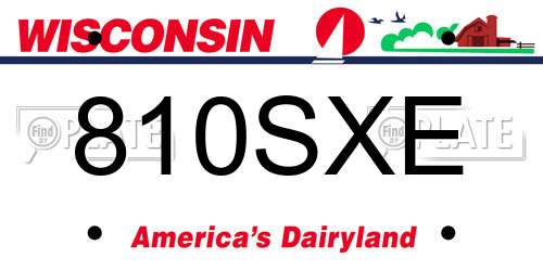 810SXE Wisconsin License Plate
