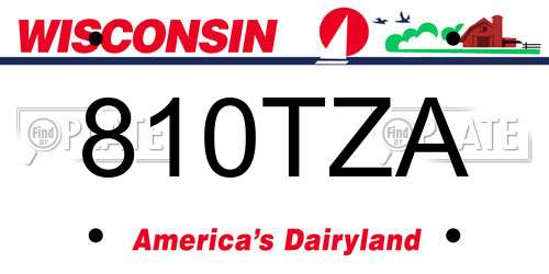 810TZA Wisconsin License Plate