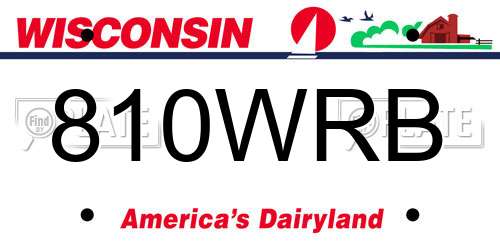 810WRB Wisconsin License Plate