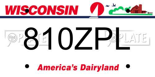 810ZPL Wisconsin License Plate
