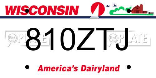 810ZTJ Wisconsin License Plate