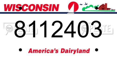 8112403 Wisconsin License Plate